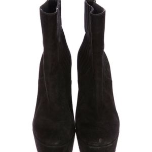 Gianvito Rossi Wedge Platform Black Suede Boots 10